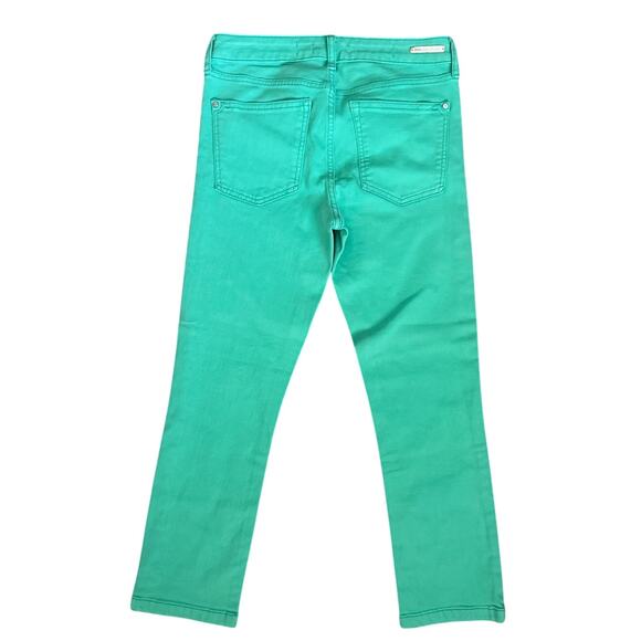 Anthropologie Pilcro Stet Mid-Rise Crop Ankle Jeans Aqua Green Size 27 - Picture 3 of 9